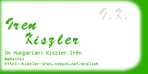 iren kiszler business card