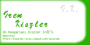 iren kiszler business card
